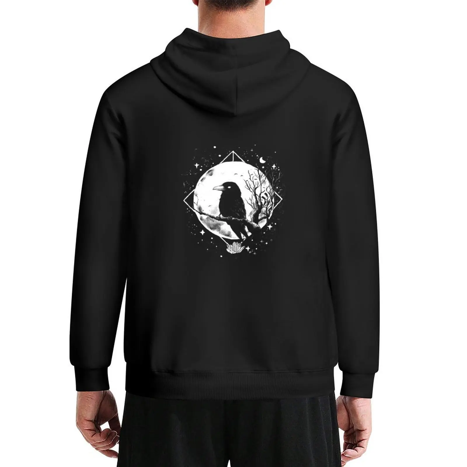 

Gothic raven - Crow in the moonlight - Witchcraft - Hoodie graphic t shirts men autumn jacket men korean clothes new hooded tee