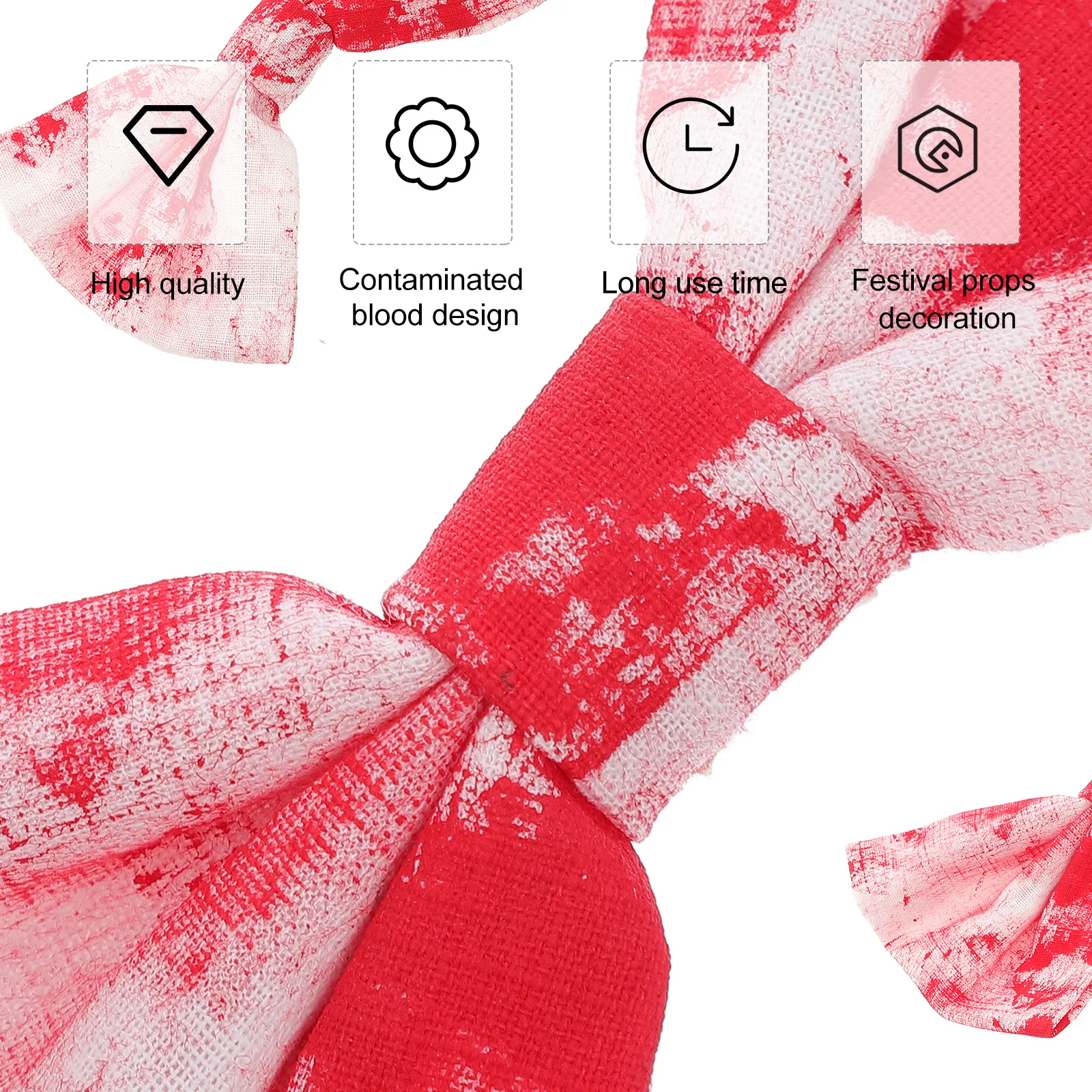 2 szt. spinek do włosów z kokardą w kształcie motyla, materiałowe spinki na Halloween dla kobiet, wzór krwi, akcesoria do włosów