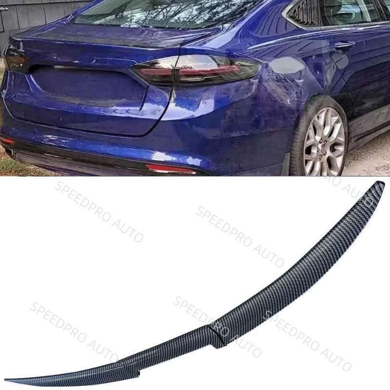 For F0rd Fusion Mondeo 2013-2020 Rear Trunk Boot Lip Spoiler Roof Tail Wing Adjustable Air Dam Deflector Tuning Trim Black
