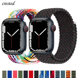 Band For Apple Watch Strap 45mm 40mm 44mm 41mm 42mm 38mm Nylon Braided Elastic Solo Loop belt bracelet iWatch serie 3 4 5 se 6 7