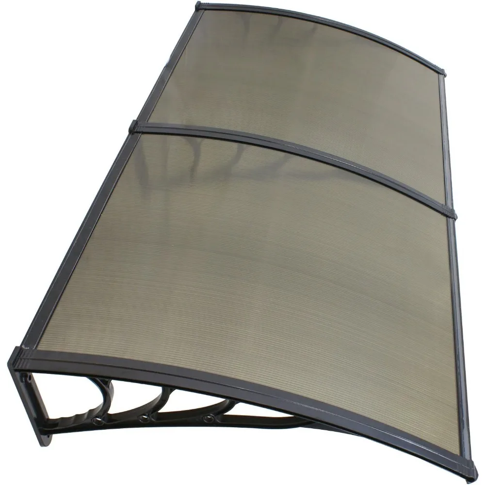 

40 inch x 80 inch Window Awning Door Canopy Polycarbonate Cover Outdoor Front Door Patio Sun Shetter (Brown 1pcs)