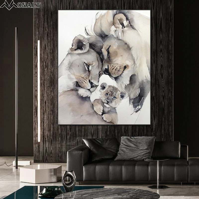 

Simple Modern Canvas Print Wild Lion Poster and Prints Hoom Decor Living Room Wall Art Animal Picture Abstract Oil Painting