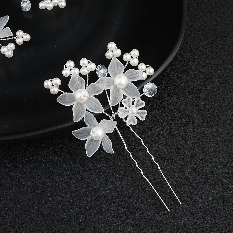 Perle U-förmige Haarspange Gabel Haarschmuck Kopfschmuck Kopfbedeckung Geschenk Hochzeit Braut Haarschmuck Strass Haarnadeln – Detail 4