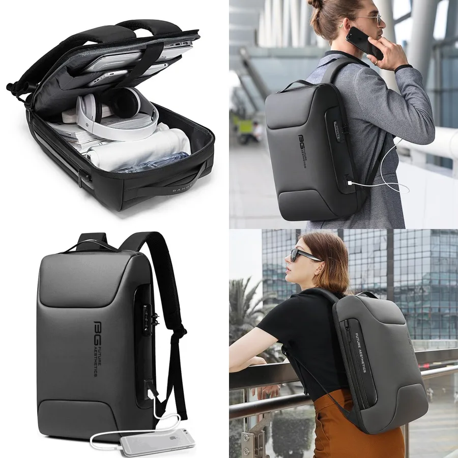 

【New style】BANGE new style backpack men's shoulder bag men's waterproof computer bag business commuting college student usb ant