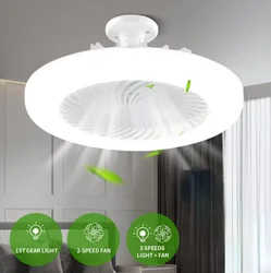 Led Ventilator Licht Nieuwe E27 Schroefmond Zuigkracht En Vering Dual-Purpose Multifunctionele Slaapkamer Energiebesparende Plafondventilator Licht