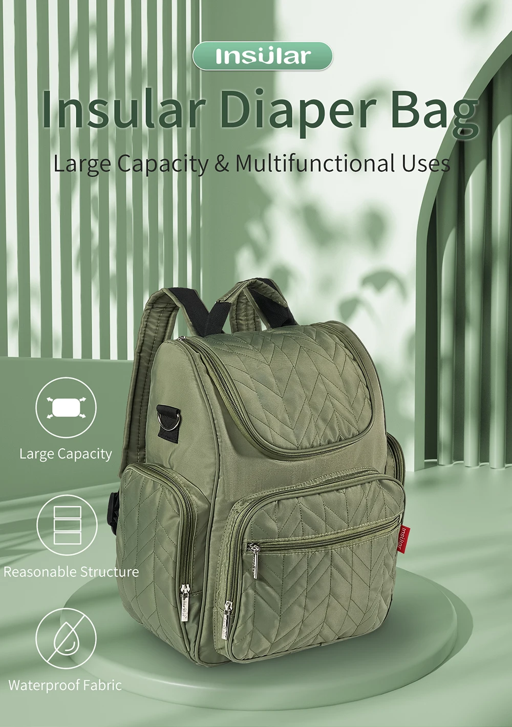 Mommy Diaper Bags Baby Stroller Hanging Bag Mother Large Capacity Nappy Backpacks with Changing Mat Convenient Baby Nursing Bags