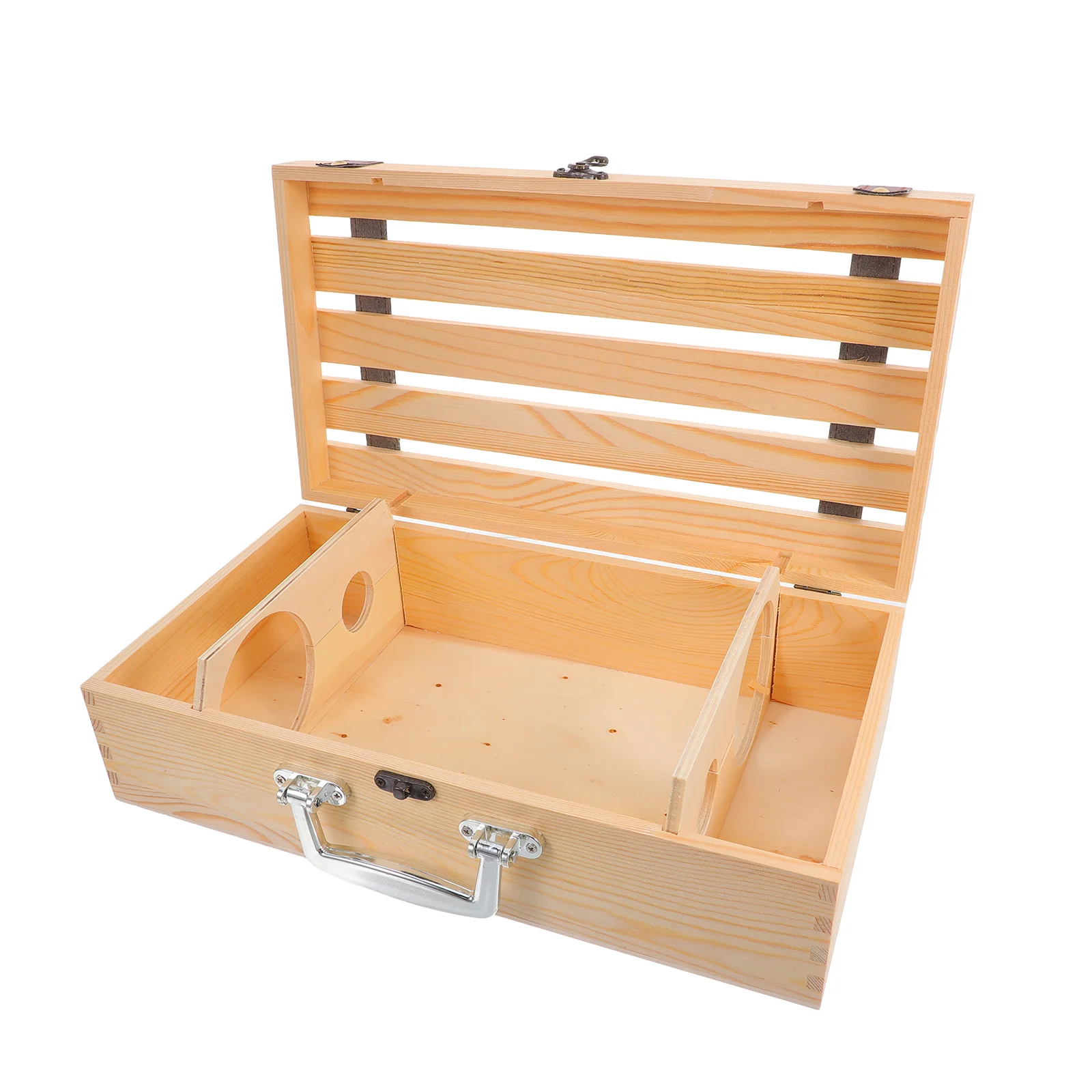 

Box Premium Wooden Wine Packing Box With Handle Rustic Style For Party Wedding Birthday Housewarming Wine Bottle