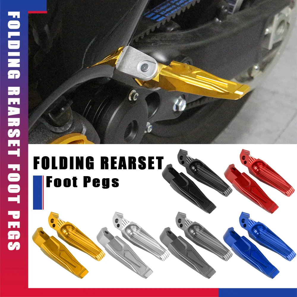 

Motorcycle Rear Foot Pegs Rests Passenger Footrests For Yamaha T-MAX 500 530 XP TMAX 530 dx sx 2012-2019 155 MT07 MT 07 FZ