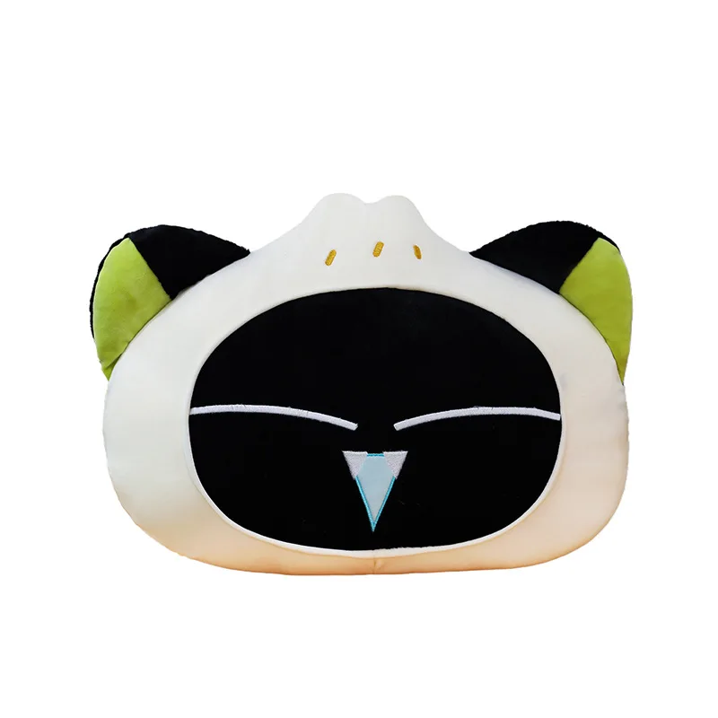 Urocza czarna pluszowa lalka Bao, duża pluszowa poduszka w kształcie bułki do łóżka i na sofę, urocza pluszowa zabawka z kreskówki na prezent dla dzieci i dziewczynek.