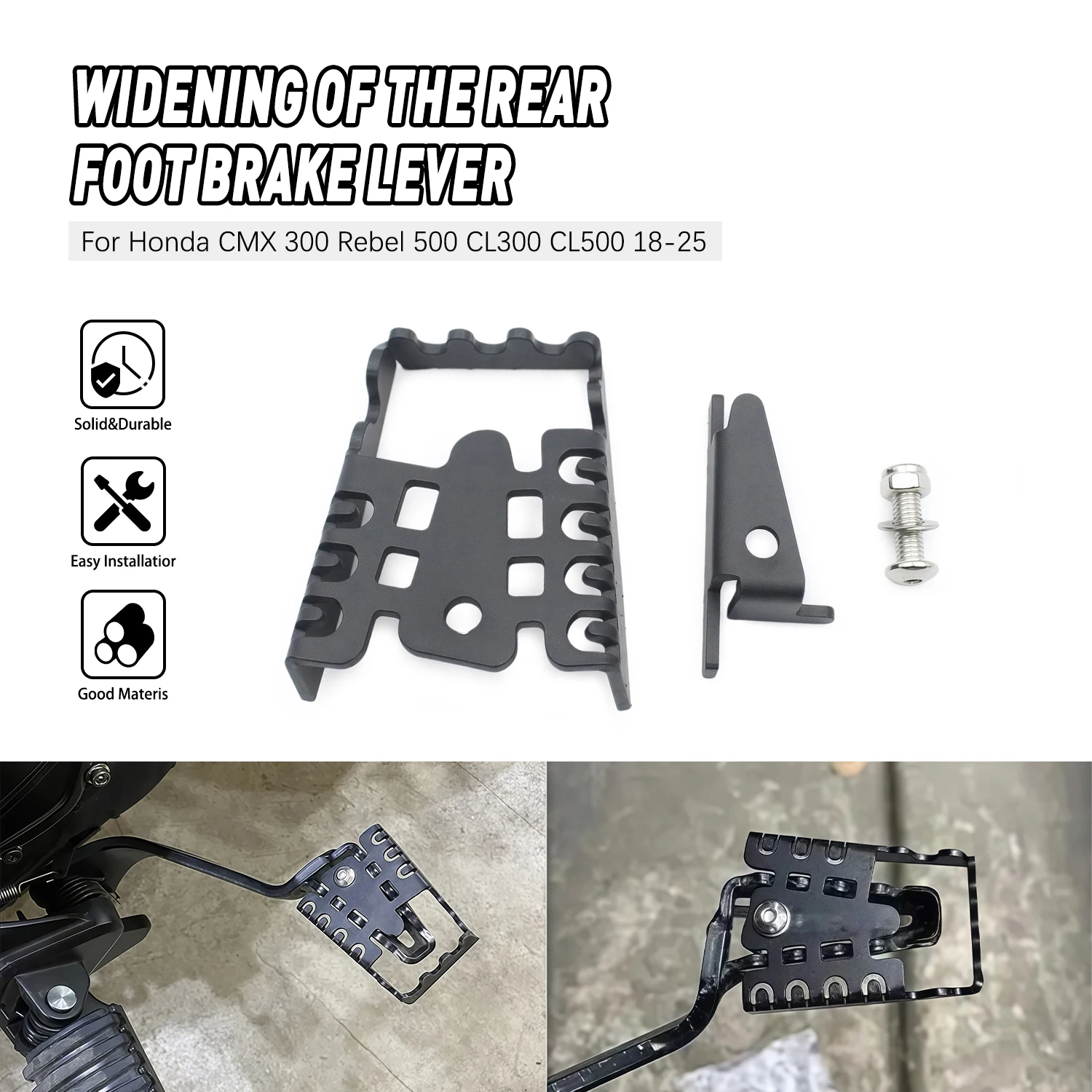 Motorcycle Rear Foot Brake Lever Widened Pedal Extension Pad Fit For Honda CMX 300 Rebel 500 2018-2025 CL300 500 2023-2025