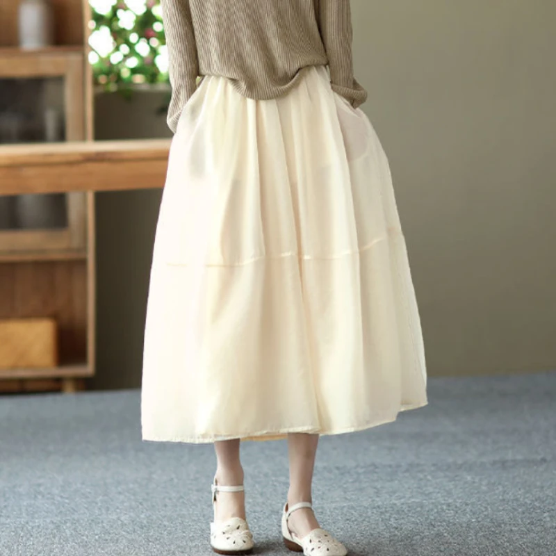 Woman Skirt A Line Chic And Elegant High Waist Skirts For Women Summer Offer High Quality New In V Korean Fashion Cheap Casual