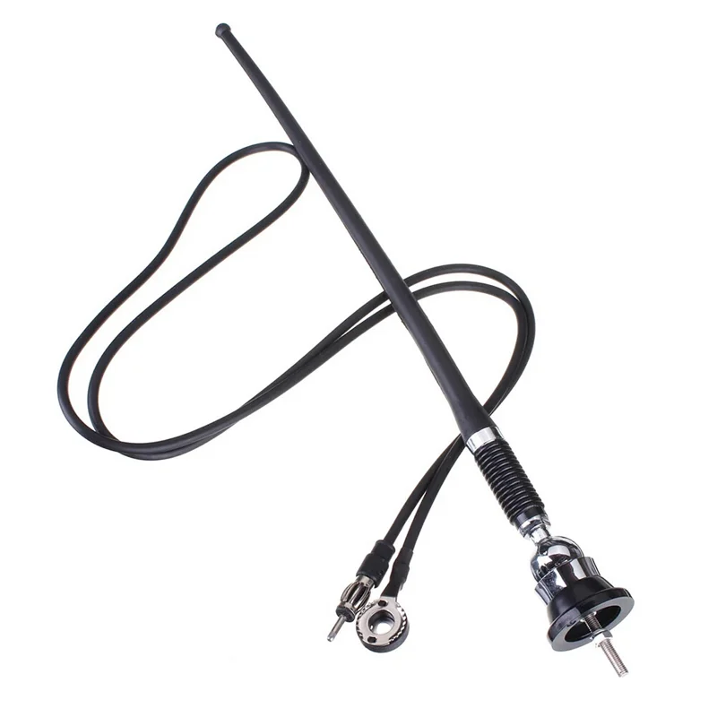 17inch Car Roof Radio Antenna Car Radio Aerial AM-FM Rubber Antenna with 180-degrees Swivel Base and 51
