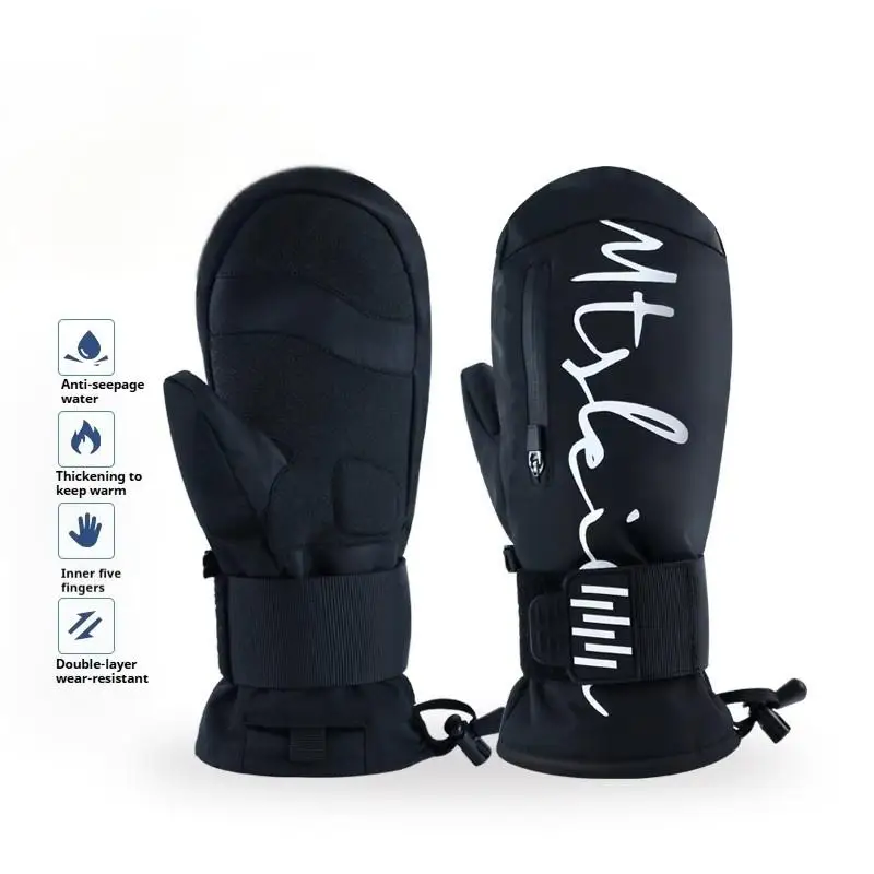 Guantes de esquí y Snowboard para hombre y mujer, protectores de muñeca impermeables, cálidos, para invierno, novedad de 2024