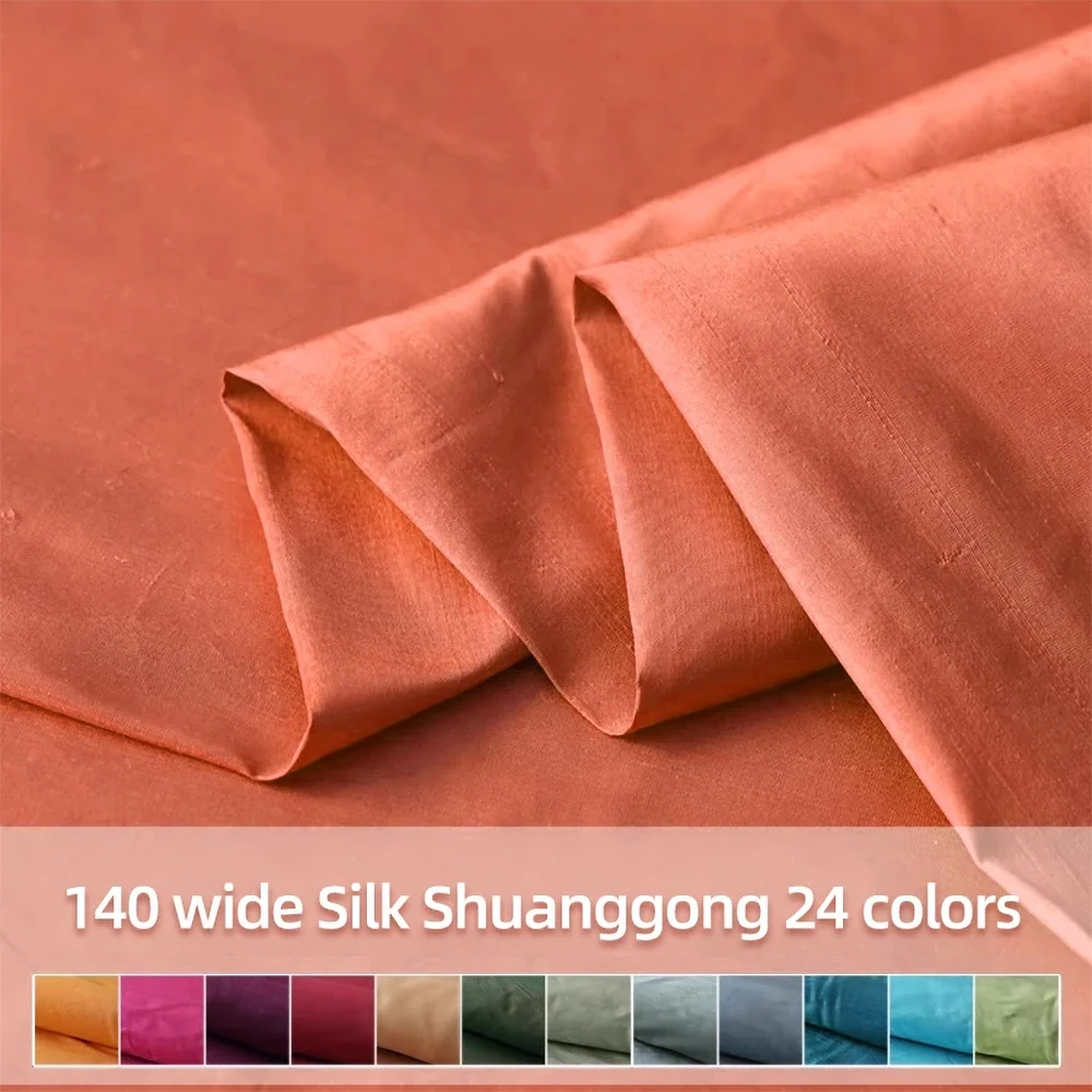 Tissu Slub Shuanggong Solide de 138cm de Large Personnalisé, Vêtement Multicolore, Maigre, Magnifique, Brut Thaïlandais, Trempé, DIY