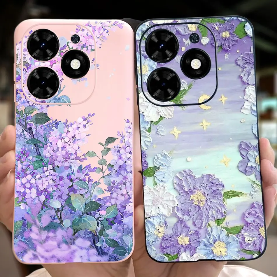 غطاء خلفي من السيليكون الناعم للهاتف ، جراب هاتف نحيف ، نمط القمر الرخامي ، حافظة عصرية ، Tecno Spark Go ، من من BG6