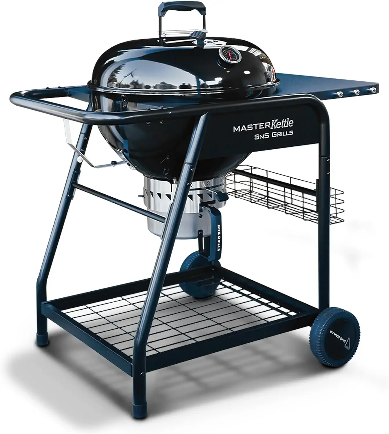 Charcoal Grill and Smoker with Patented Slow ‘N Sear Deluxe Insert, EasySpin Grate for Two-Zone Cooking