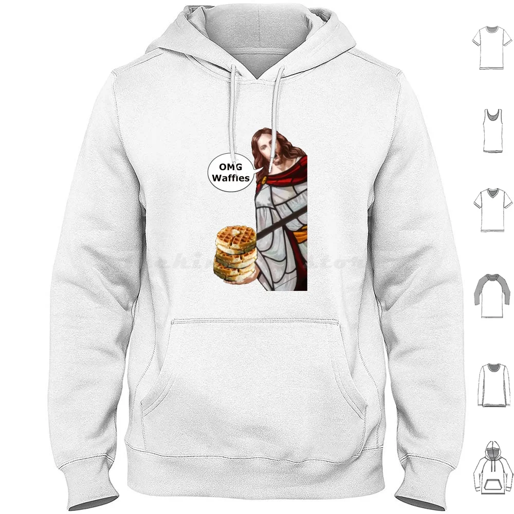 Jesus Omg Waffles Hoodie Cotton Long Sleeve Ocean Wave Cute Waves Cat Beach Japan Summer Water Cool Nature Blue Trendy Great