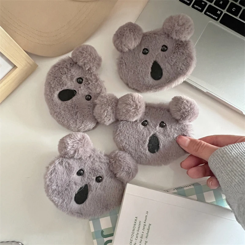 น่ารัก Koala Plush แต่งหน้ากระจกสองด้านพับแต่งหน้ากระจกแบบพกพาขนาดเล็กแต่งหน้ากระจกแบบพกพาเด็กกระจก