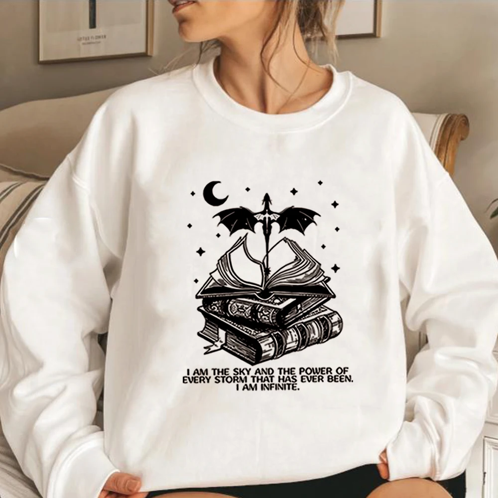 Vintage Basgiath War College Sweatshirt I Am The Sky Hoodie Fourth Wing Shit Dragon Rider Tee Unisex Casual Hoodies Sweatshirts