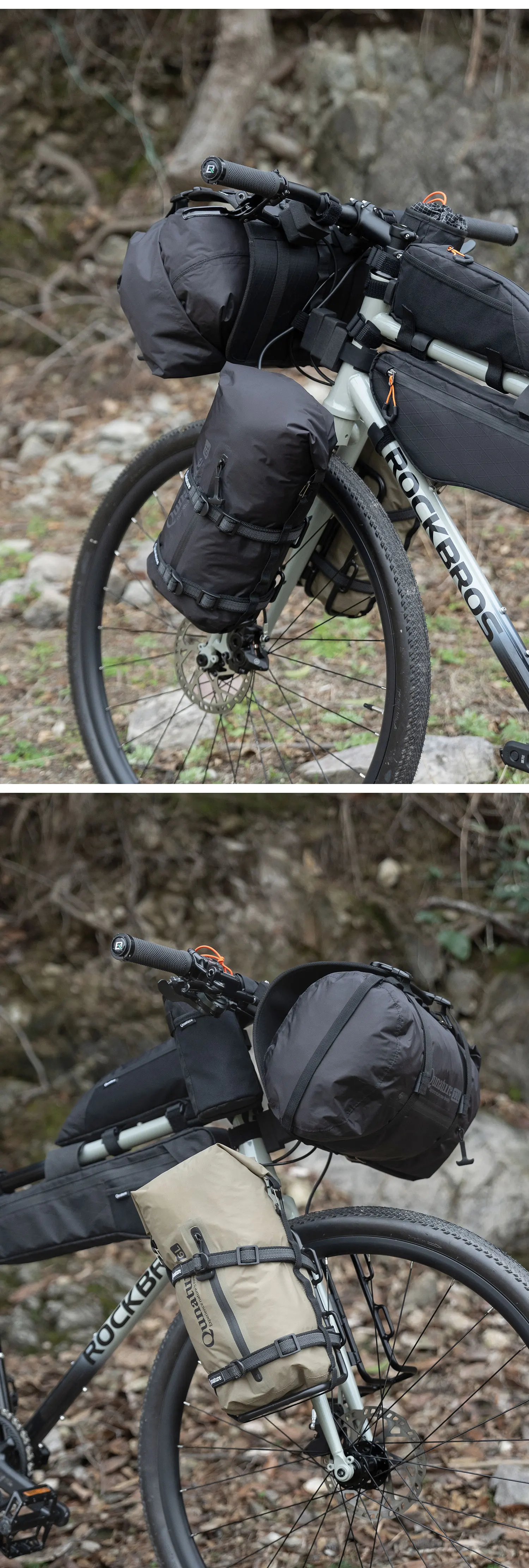 Qunature 2 Teile/satz Fahrrad Tasche Träger Lenker Rack Radfahren RB MTB Wasserdichte Touring Bike Kompression Fahrrad Rack Tasche Radfahren – Detail 25