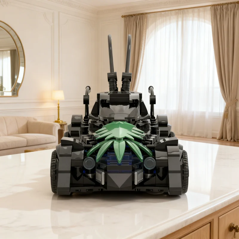 373PCS MOC Comic Style Performance Car Model Technical Mechanical Chassis Decorative Building Blocks Detailed Exhibit Toy Gift