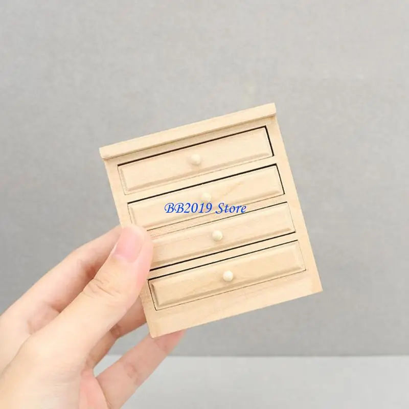 

Q0KB Миниатюрный деревянный кухонный шкаф под раковину 1/12, неокрашенный шкаф, ремесленный проект для настраиваемого дизайна