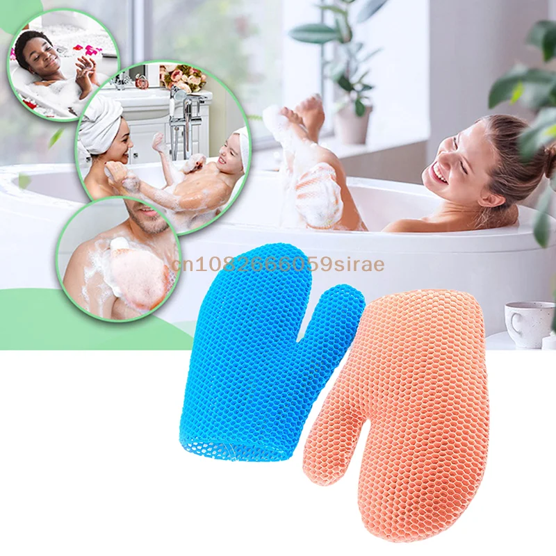 

{CC44} 1 Pc Exfoliating Shower Glove With Colorful Honeycomb Weave And TPU High Elasticity Antibacterial Material Durable