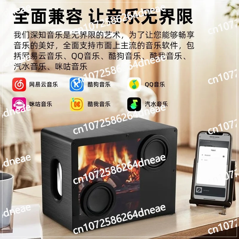 سماعة لاسلكية تعمل بالبلوتوث وصلات صوت TF بطاقة غطاء خلفية سطح المكتب الصوت اللاسلكي الإبداعية شفافة المتكلم كلمات عائمة #3