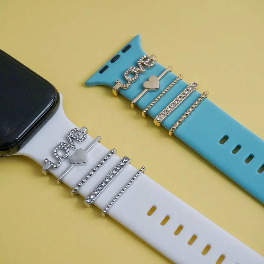 Adorno creativo de banda de reloj de Metal, broche de diamante, anillo decorativo, accesorios decorativos para correa de uñas