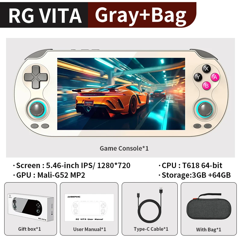 ANBERNIC RG VITA / RG VITA Pro Handheld Game Console 5000mAh Android Videogame-speler Ondersteunt Bluetooth AI Streaming RixelHK