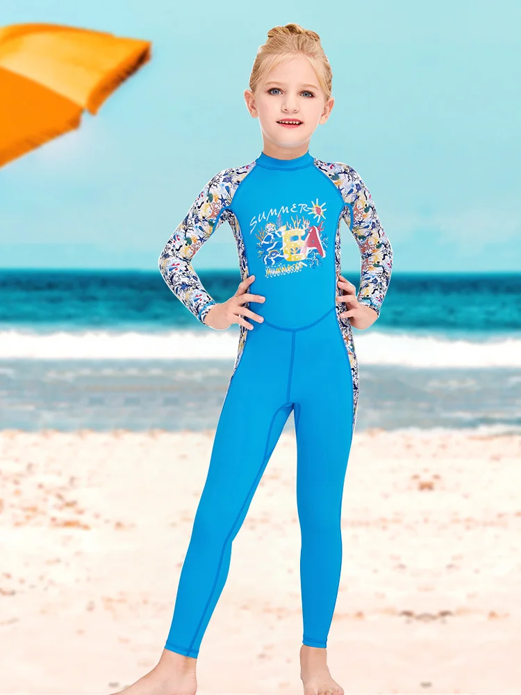 

One Piece Swimsuits Girls Swimwear Kids Bathing Suit Cartoon Unicorn Quick Drying Swimming Clothes Baby Beachwear 2-12 Years