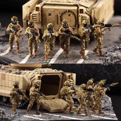 1:72 Scale Model 6 Pcs US Modern American Special Forces 6 Soldiers  Action Figure Toys Scene Accessory Display Collection Dolls