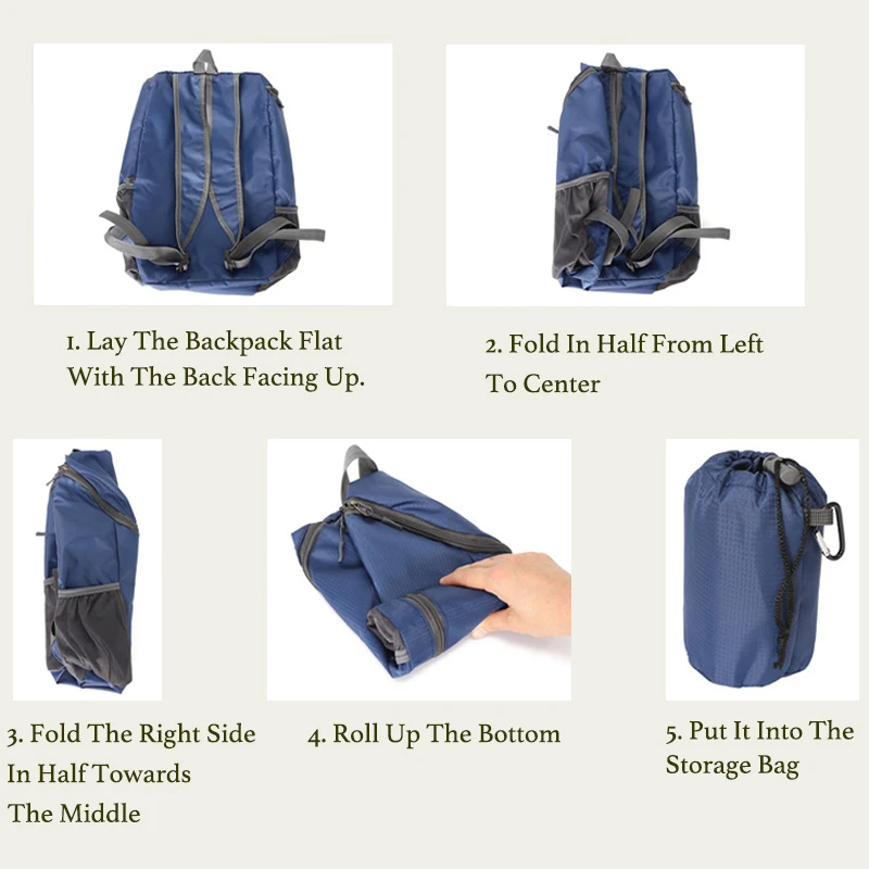 Foldable Backpack for Women Men Shoulders Bag Large Capacity Knapsack Outdoor Travel Ride Hiking Field Pack Ultra-Light Rucksack