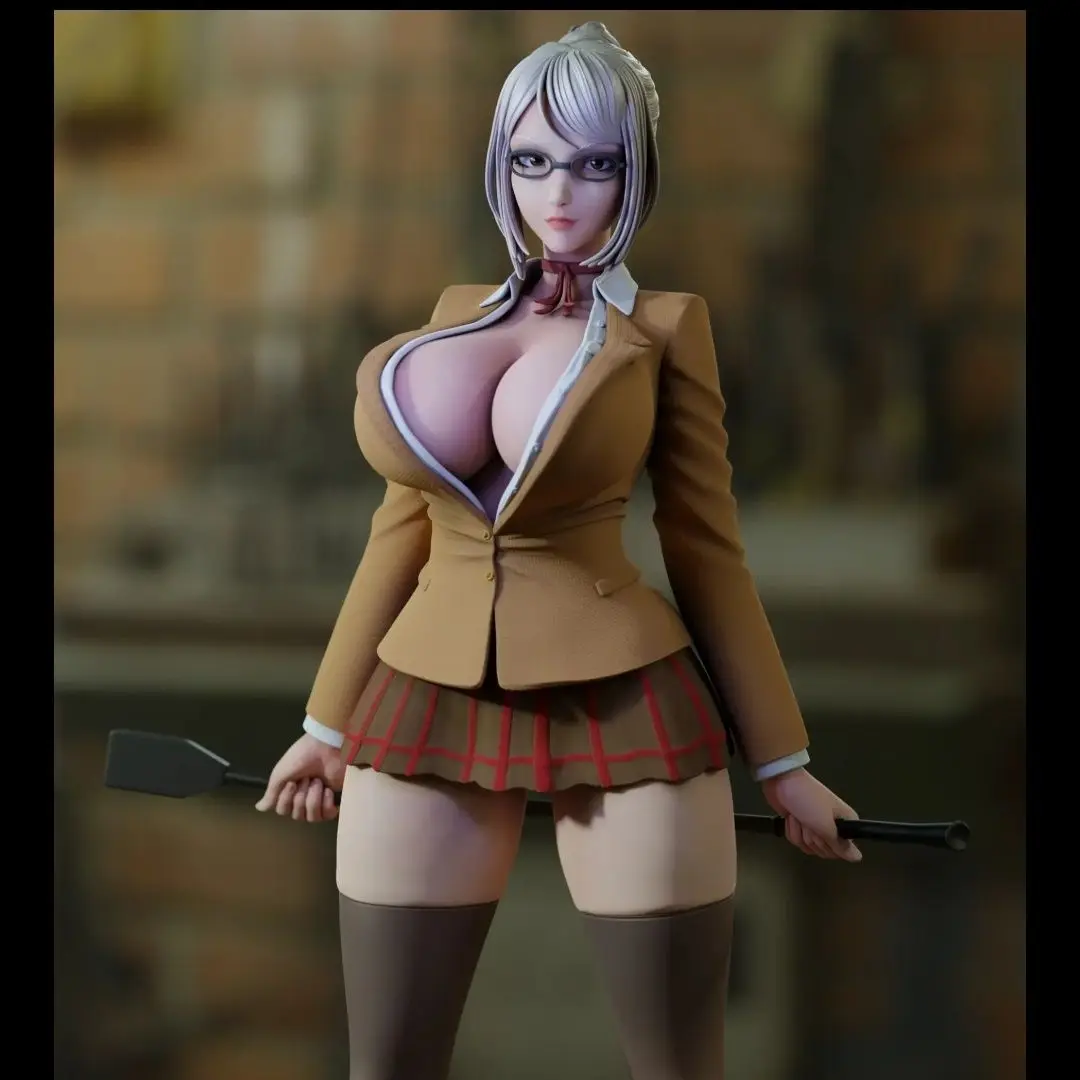 Kit de modelo de figura de resina, escala 1/24, 80mm, gordo, sexy, dentes brancos, roupas nsfw, duas versões, desmontado, sem pintura, brinquedo de impressão 3d