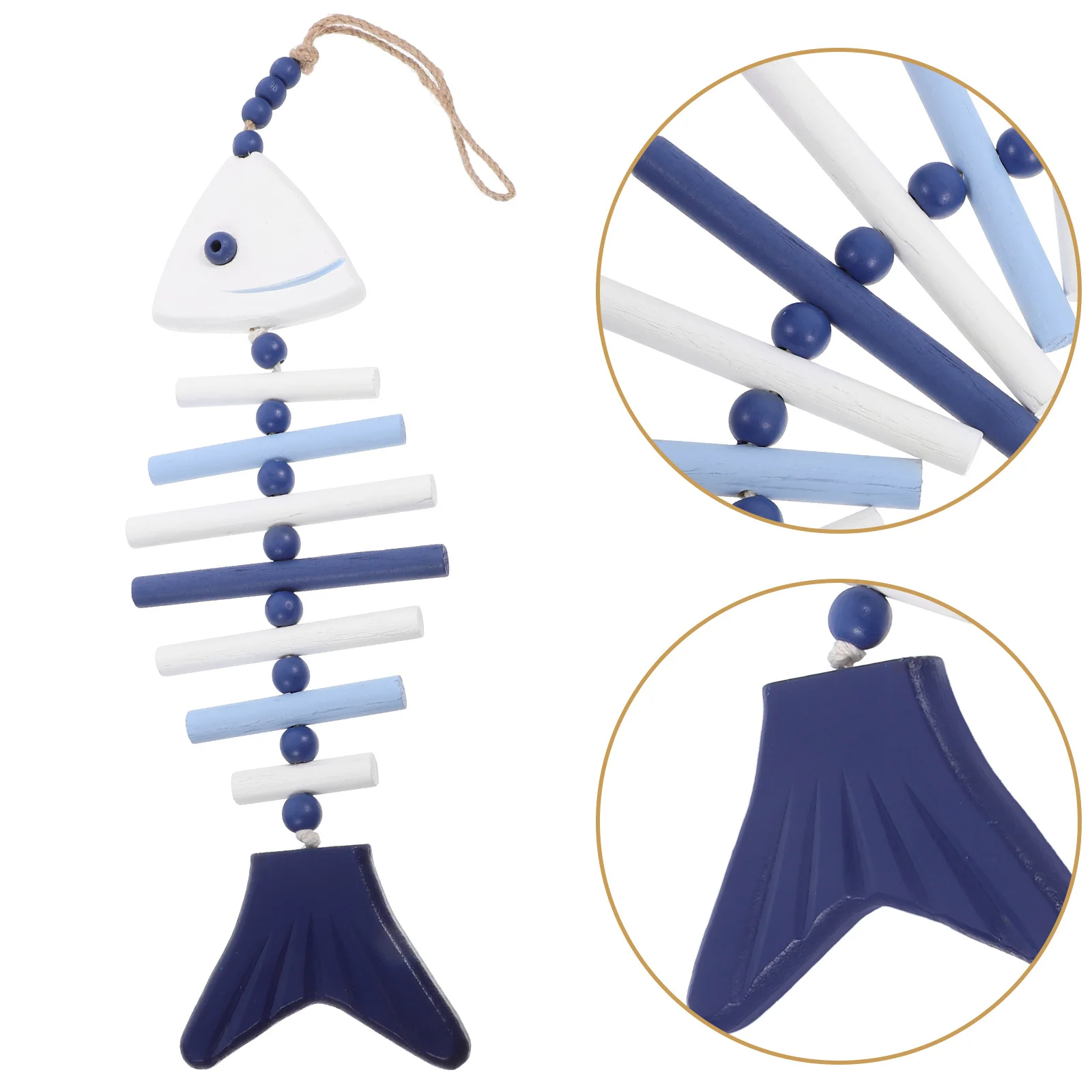 

Mediterranean Style Wooden Fish Bone Hanging Decor Nautical Wall Pendant Beach Coastal Home Wall Decoration Home Decor Fish