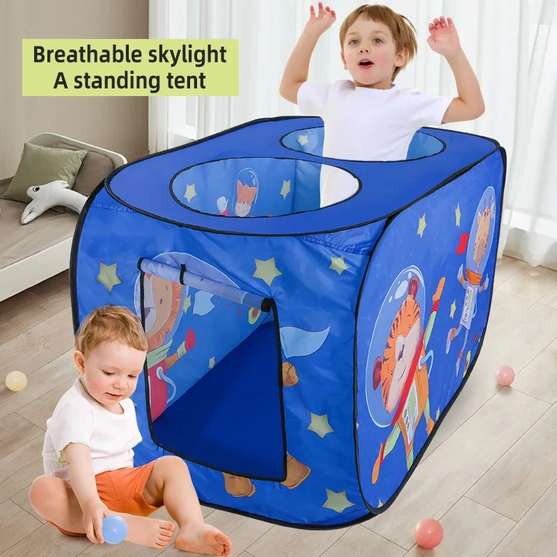 Space Astronaut Themed Game Play Tent House Toy for Kids Children Boys Indoor Outdoor Foldable Pop-up 3 Opening 2-3 Person