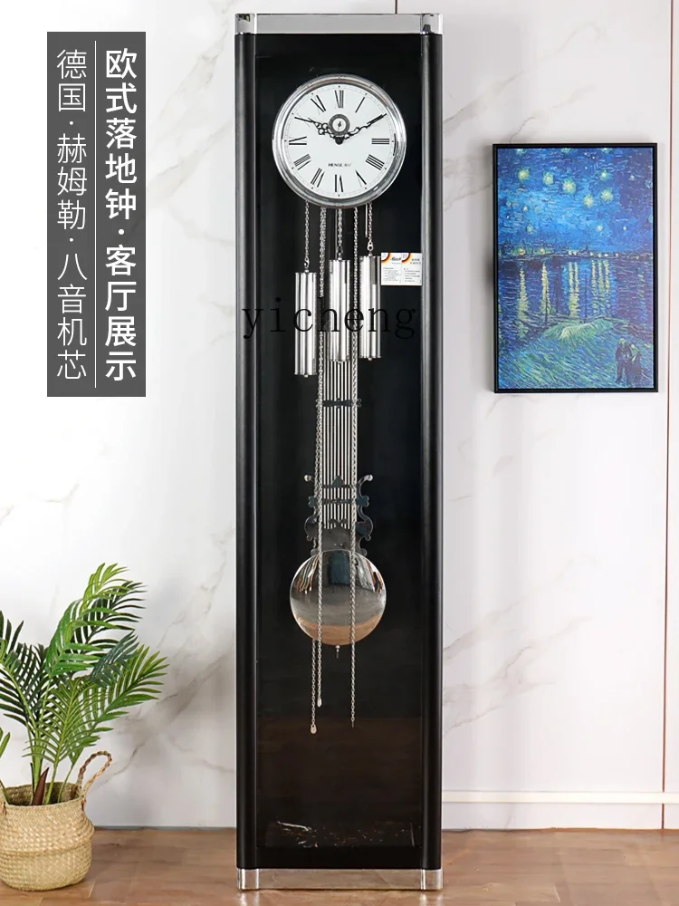 European Entry Lux Modern the Grandfather Clock Living Room Solid Wood Simplicity Clock Large Clock