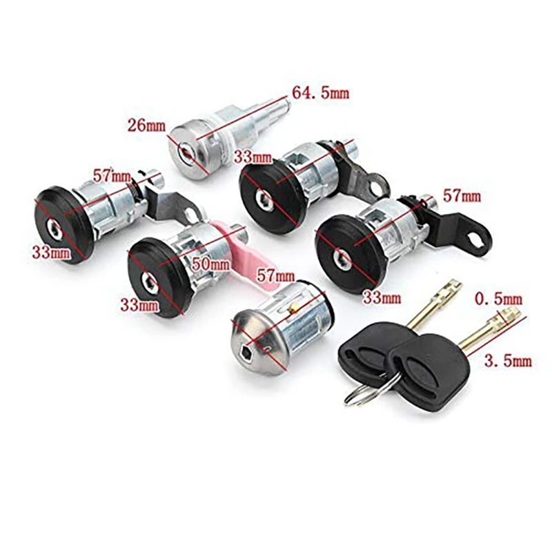 6PCS Car Ignition Switch Left Right Lock Set With 2 Keys For Ford Transit Mk5 1994-1997 1998 1999 2000 95VB-B22050-FG