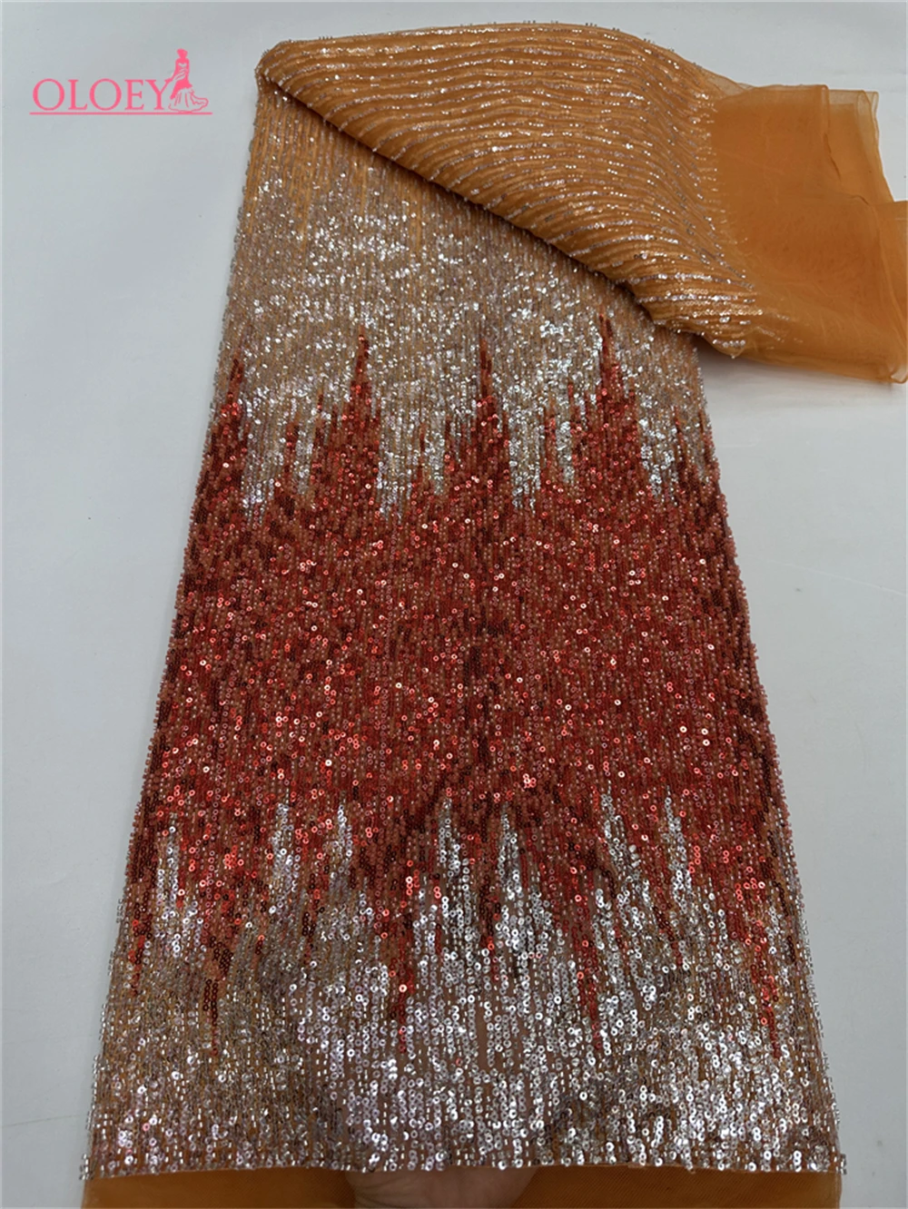 

Latest Hot Sale Fashion Africa Lace Fabric High Quality Handmade Embroidery Lace With Beads Sequins Party For Wedding Dress