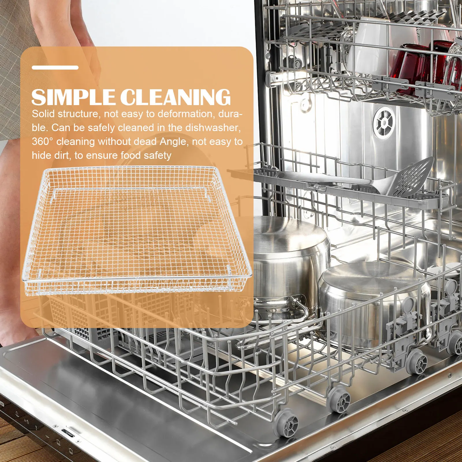 

Stainless Non-Stick Air Fryer Basket Cooling Rack Bread Cooling Basket Baking Supply Air Fryer Tray Baking Supply