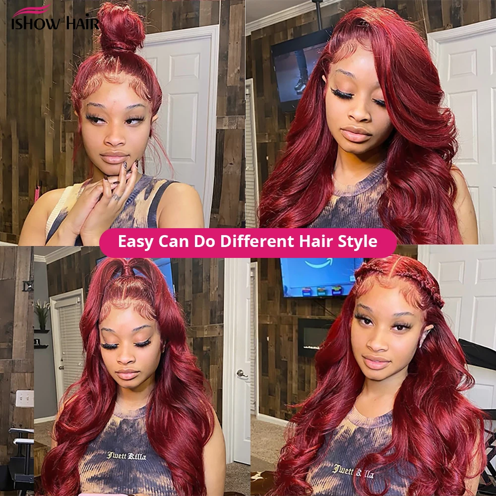 99J بورجوندي الجسم موجة حزم مع 4x4 الدانتيل إغلاق حزم الشعر البشري مع إغلاق 5x5 Lcae إغلاق ريمي شعر مستعار بشري #6