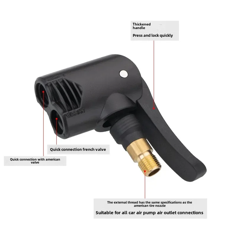 Car Motorcycle Bicycle Valve Air Pump Conversion Head Nozzle Adapter Fast Conversion Head Clip Inflatable Chuck Two-in-one