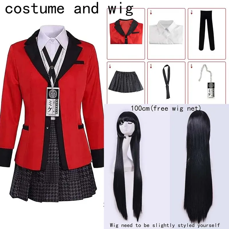 Yumeko Jabami Cosplay Kostuum Schooluniformen Jabami Yumeko Outfits Volledige Set met Kousen Meisje JK Schooluniform Voor Comic Con