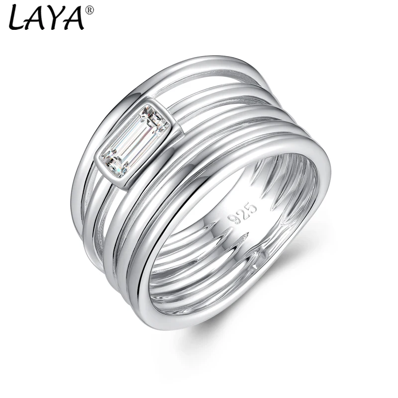 LAYA Finger Band Ring For Women 925 Sterling Silver High Quality Zircon Personalized Design Neutral Fashion Jewelry 2024 Trend