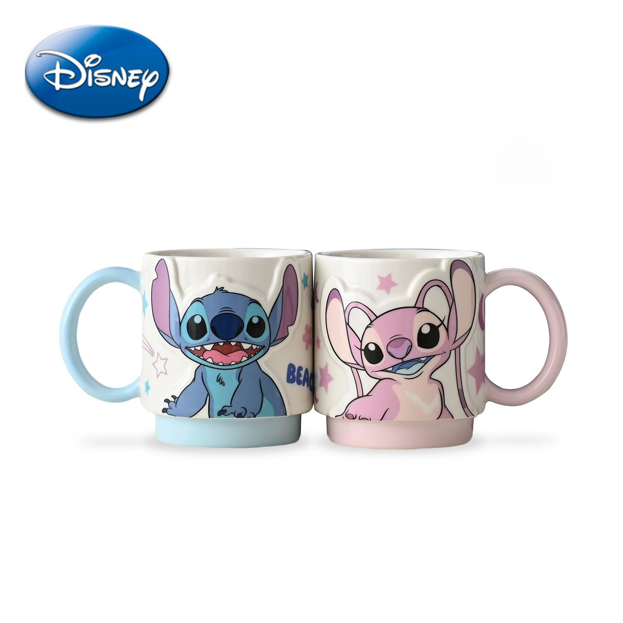 

Disney mug new style Stitch Mickey daisy stacked cups for household couples pairs cartoon ceramic cup gift milk coffee mug