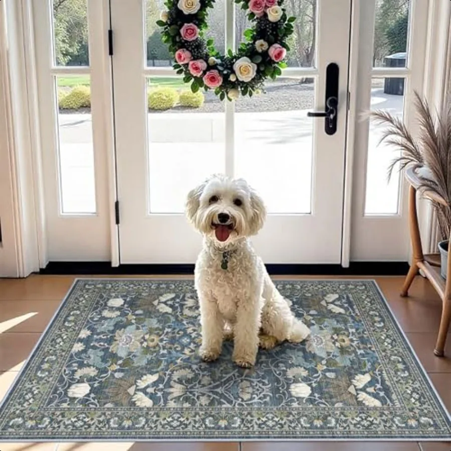 

Washable 2x3 Runner Rug for Entryway: EasyClean Carpet with NonSlip Backing for Bedroom Kitchen StainResistant SheddingFree Flo