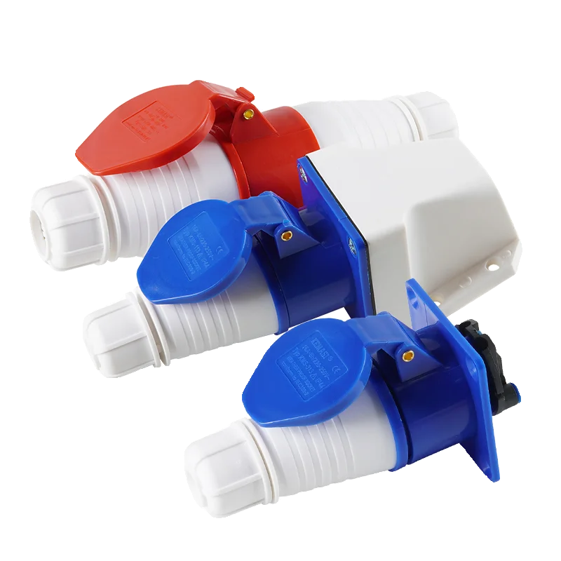 

IP44 Waterproof High-Power Industrial Aviation Plug Socket 3-Pin 4-Hole 16A/32A Non-Explosion-Proof Male-Female Connector