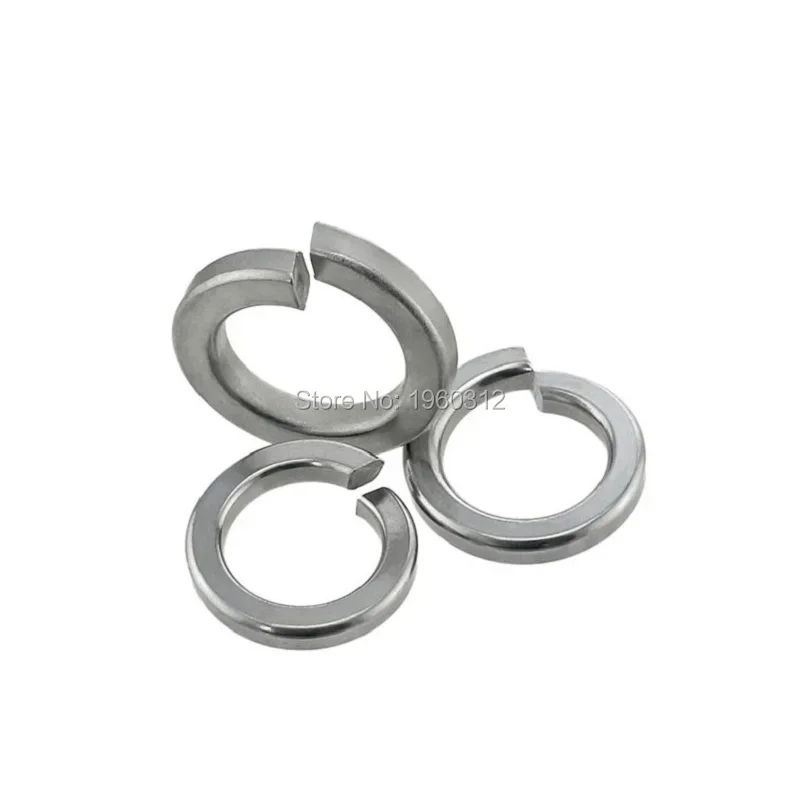 20-100 قطعة DIN127 M1.6 M2 M2.5 M3 M3.5 M4 M5 M6 M8 M10 M12 GB93 304 قذائف من الفولاذ المقاوم للصدأ وسادة قفل الربيع غسالة مطاطا طوقا