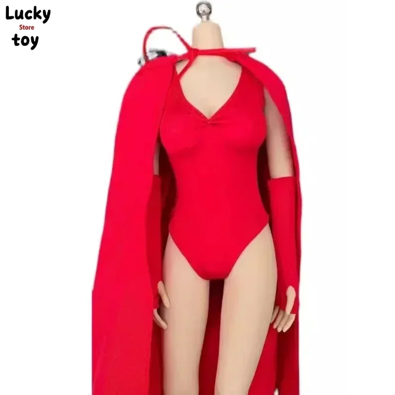 Conjunto de roupa íntima apertada de soldado feminino, escala 1/6, capa de bruxa vermelha, modelo de roupas de combate para figura de ação de 12 ", corpo de boneca ph tbl, presente