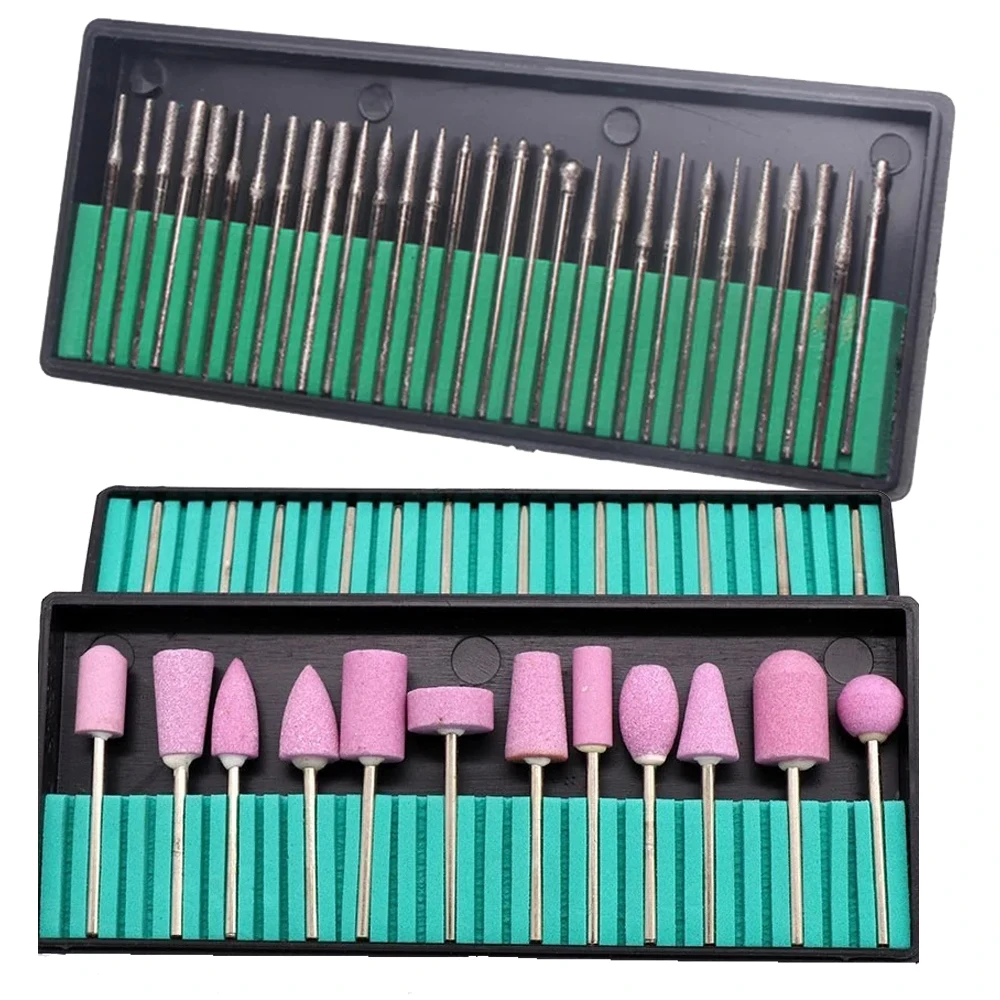 1Set Edelstahl Nagel Bohrer Bits 3/32'' Keramik Nail art Polieren Schleifen Kopf Maniküre Pediküre Maschinen Werkzeug Zubehör